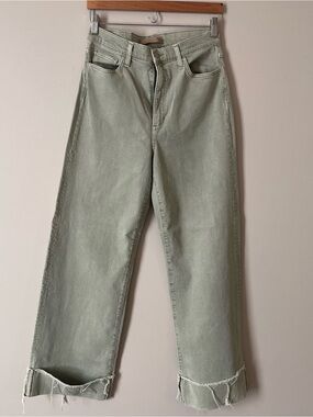 Joe's Jeans Sage Green High-Rise Wide-Leg Jeans